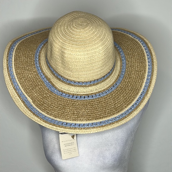 QUAGGA GREEN LABEL | Straw Sun Hat w/Blue Trim - Picture 3 of 4